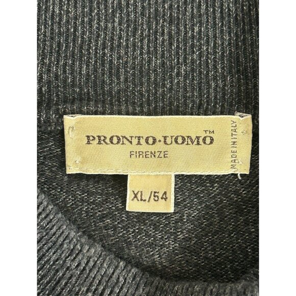 Pronto Uomo Men's Long Sleeve Mock Neck Sweater in Dark Gray - Sz XL - Picture 3 of 5